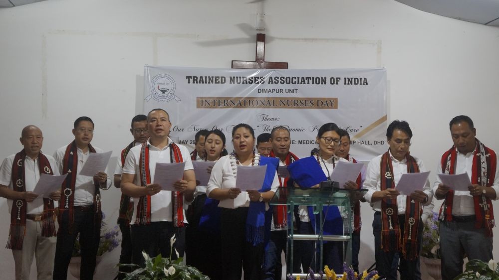 The doctors of DHD presenting a song during the International Nurses Day celebration on May 10 at DHD, Dimapur. (Morung Photo)